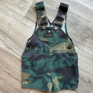 Vintage Liberty Green and Brown Camo Overalls
